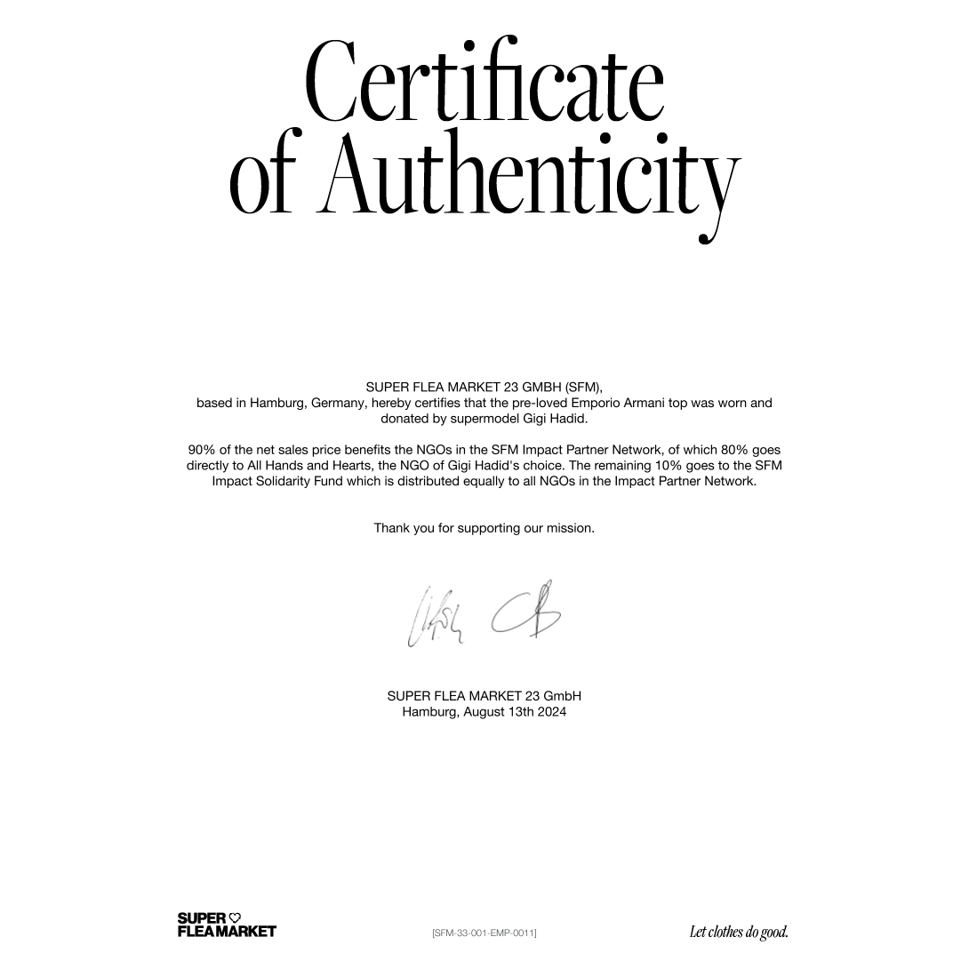 SFM  Certificate of Authenticity_Gigi_Hadid_Emporio-Armani